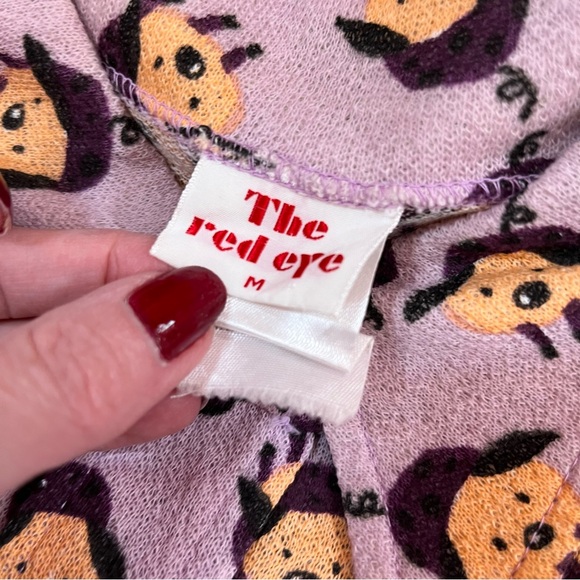 Vintage 60 '70 Mod MCM the red Eye Pig Print Lavender Dagger collar Shirt - Picture 10 of 16